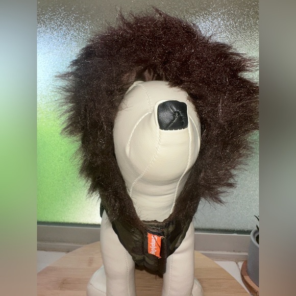 SimplyDog - Faux fur hood camo dog jacket - Picture 3 of 8